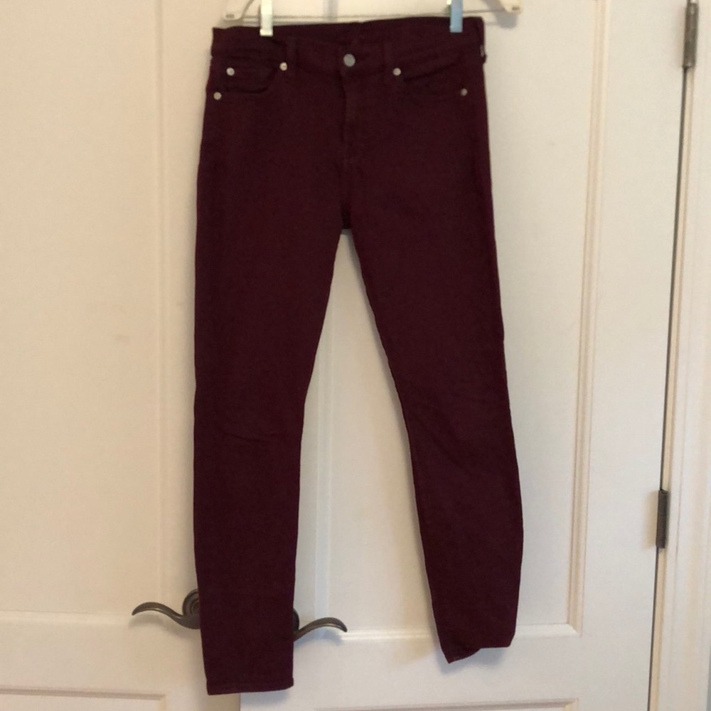 7 For All Mankind Burgundy Skinny Jeans